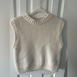 H&M Off-White Textured Knit Sweater